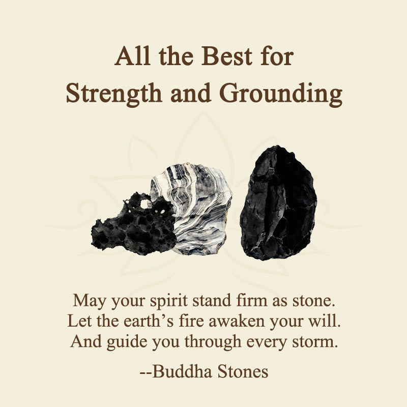Nimara Ritual "All the Best for Strength and Grounding" Obsidian Bracelet Includes Gift Message Card
