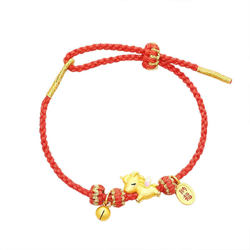 Nimara Ritual 925 Sterling Silver Year Of The Horse Lucky Fortune Red String Strength Bracelet