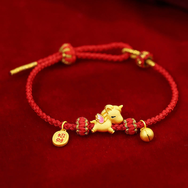 Nimara Ritual 925 Sterling Silver Year Of The Horse Lucky Fortune Red String Strength Bracelet