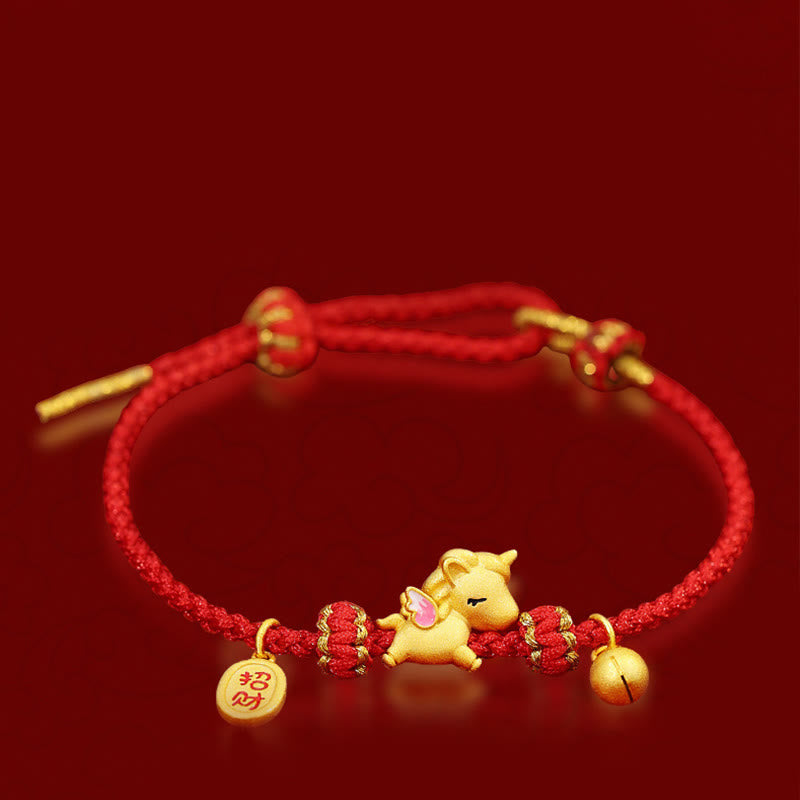Nimara Ritual 925 Sterling Silver Year Of The Horse Lucky Fortune Red String Strength Bracelet