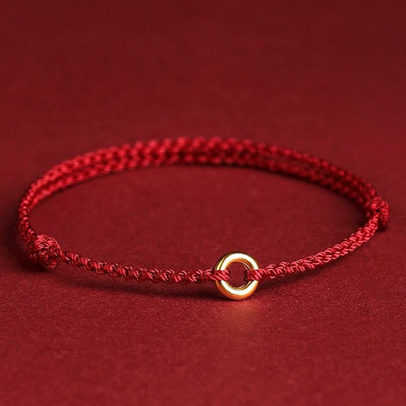 Nimara Ritual Small Peace Buckle Braided String Adjustable Connection Bracelet Anklet