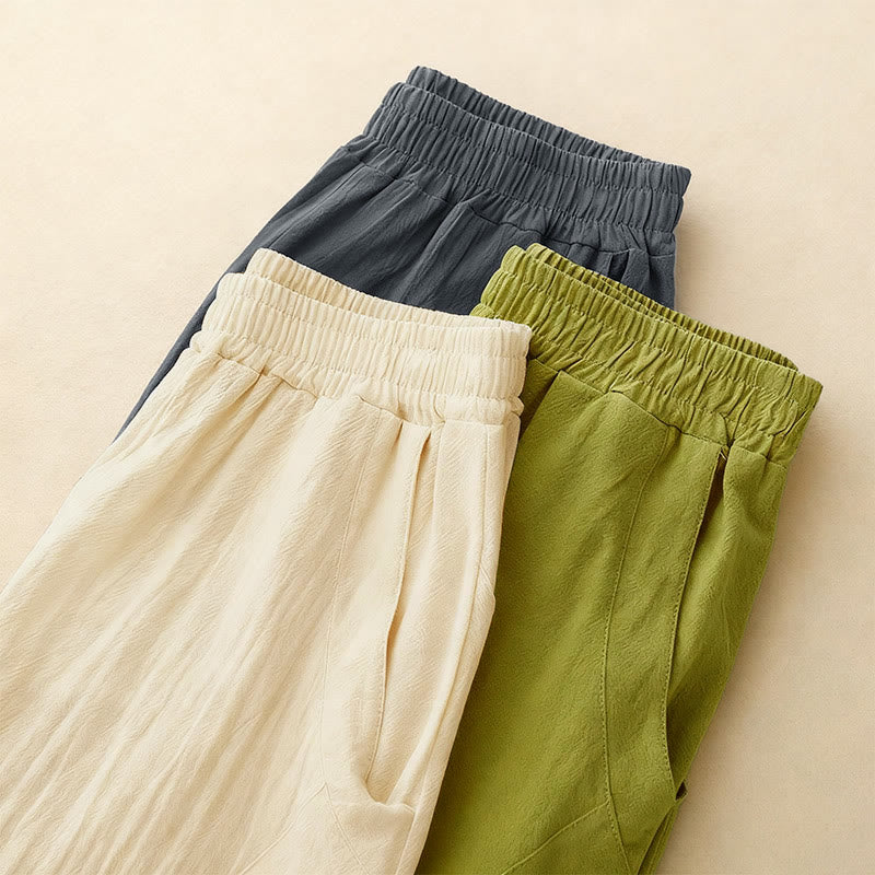 Nimara Ritual Fall Solid Color Patchwork Simple Design Women's Wide Leg Pants With Pockets