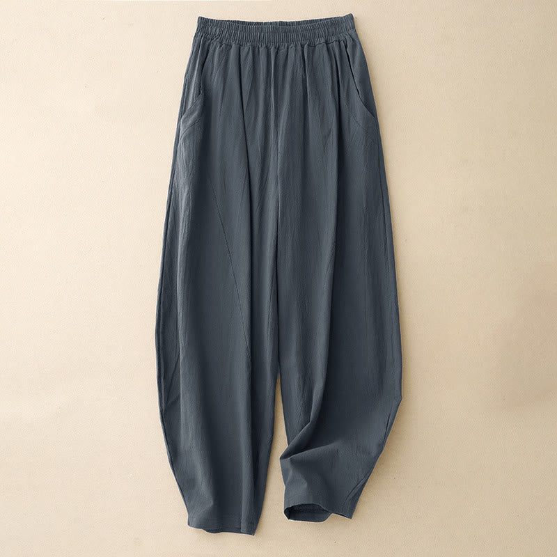 Nimara Ritual Fall Solid Color Patchwork Simple Design Women's Wide Leg Pants With Pockets