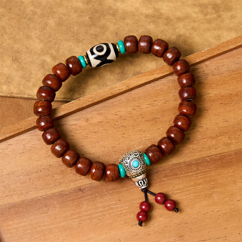 Nimara Ritual Bone Beads Vajra Three-eyed Dzi Bead Luck Bracelet