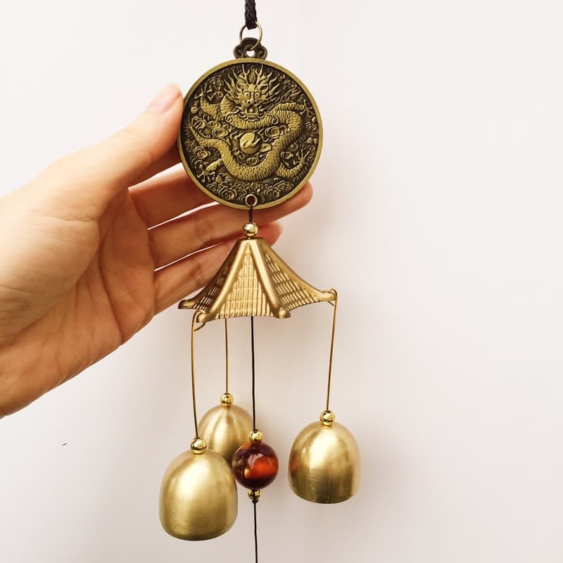Nimara Ritual Blessing Letter Elephant Bagua Auspicious Coin Wall Hanging Chime Bell Handmade Home Decoration