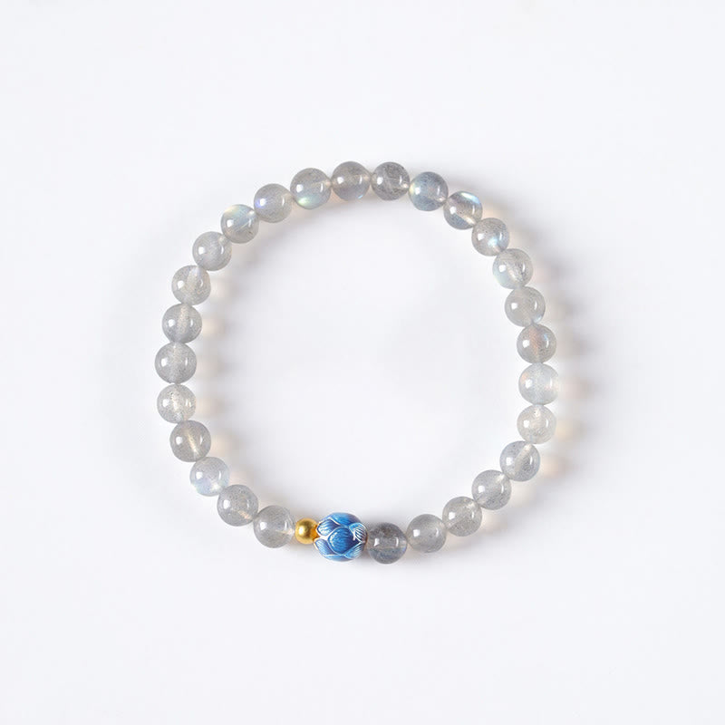 Nimara Ritual Natural Moonstone Lotus Love Charming Bracelet