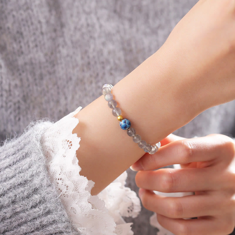 Nimara Ritual Natural Moonstone Lotus Love Charming Bracelet