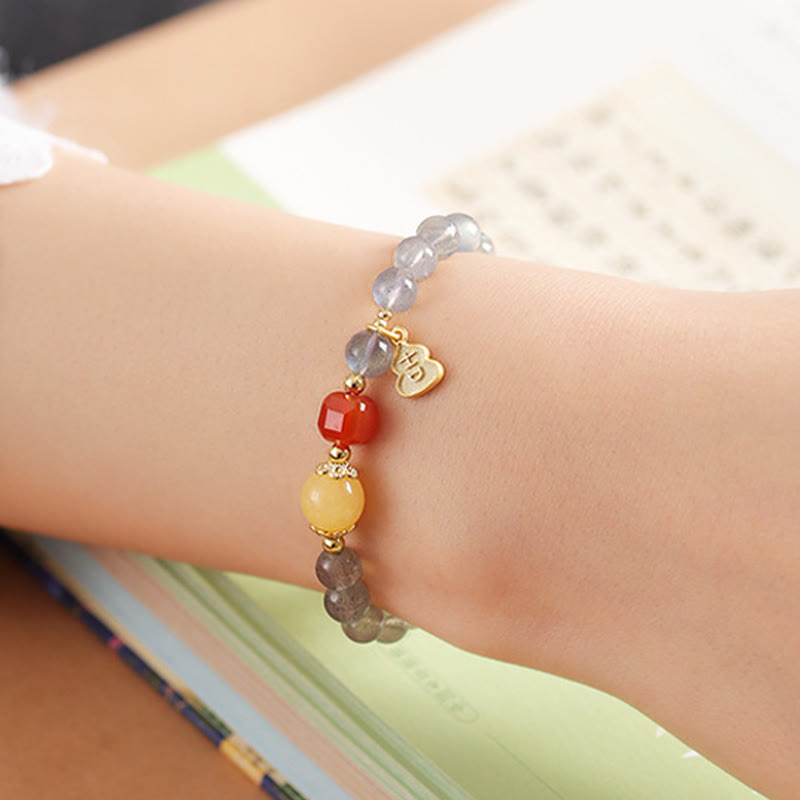 Nimara Ritual Natural Moonstone Lotus Love Charming Bracelet