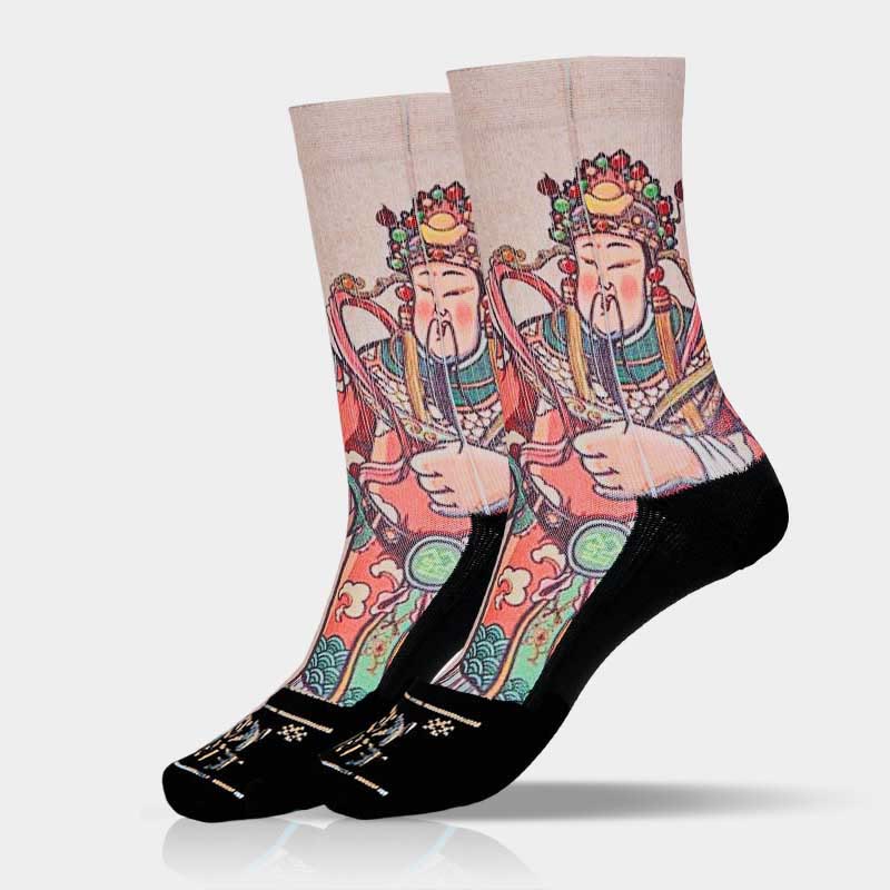 Nimara Ritual Casual God Of Wealth Ruyi Handle Micro Crew Men Women Unisex Socks