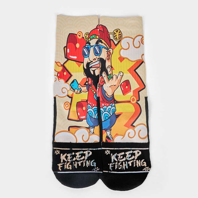 Nimara Ritual Casual God Of Wealth Red Envelopes Ingot Micro Crew Men Women Unisex Socks