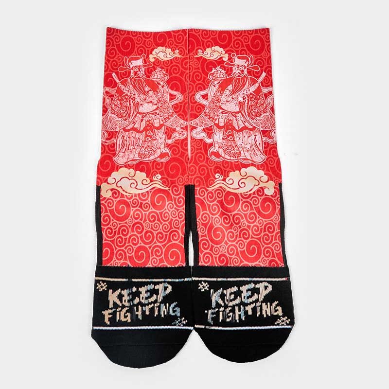 Nimara Ritual Casual God Of Wealth Auspicious Clouds Micro Crew Men Women Unisex Socks