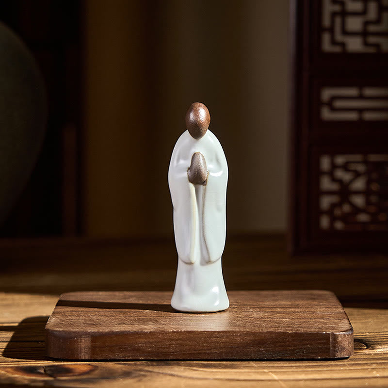 Nimara Ritual Meditation Monk Ceramic Statue Serenity Home Decoration
