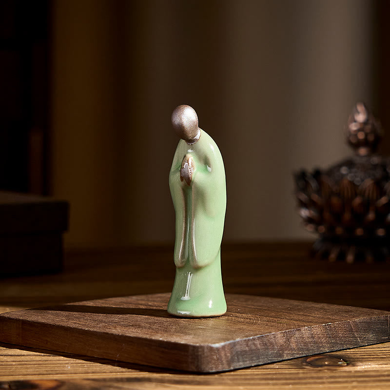 Nimara Ritual Meditation Monk Ceramic Statue Serenity Home Decoration
