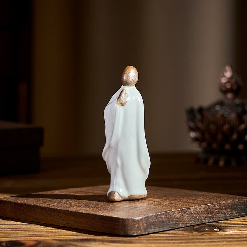 Nimara Ritual Meditation Monk Ceramic Statue Serenity Home Decoration