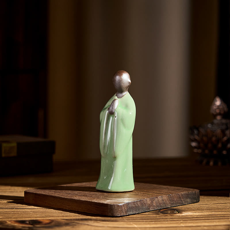 Nimara Ritual Meditation Monk Ceramic Statue Serenity Home Decoration
