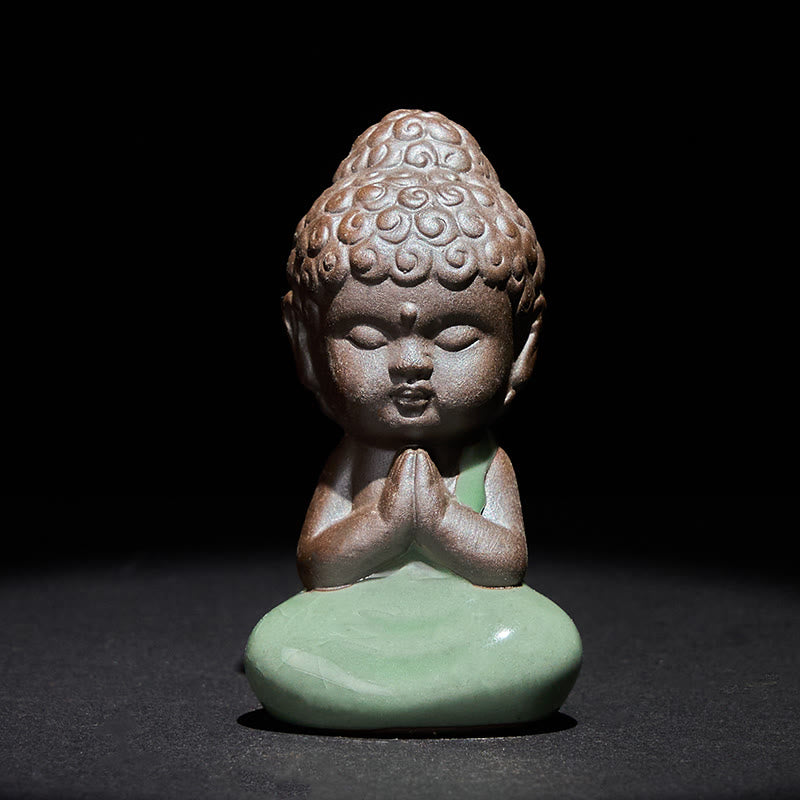 Nimara Ritual Prayer Meditation Resting Monk Ceramic Statue Serenity Home Decoration