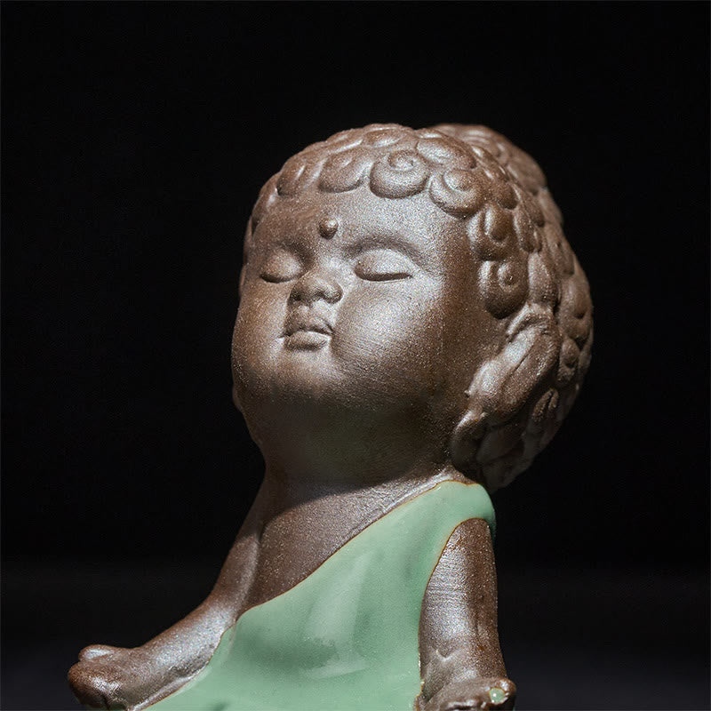 Nimara Ritual Prayer Meditation Resting Monk Ceramic Statue Serenity Home Decoration