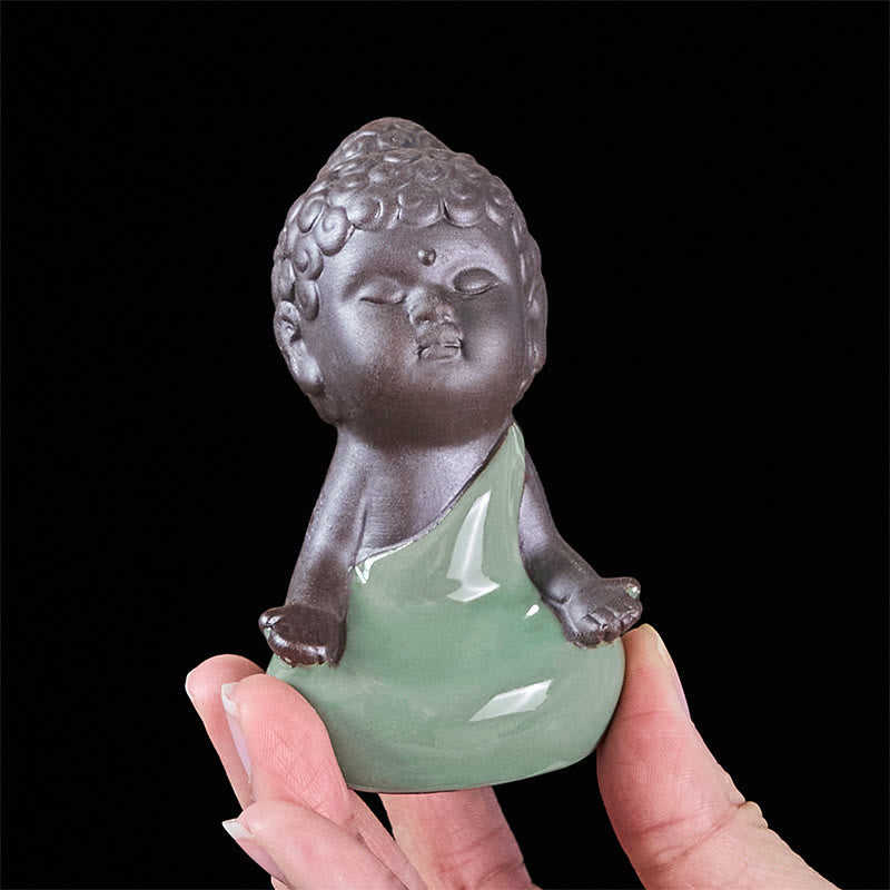 Nimara Ritual Prayer Meditation Resting Monk Ceramic Statue Serenity Home Decoration