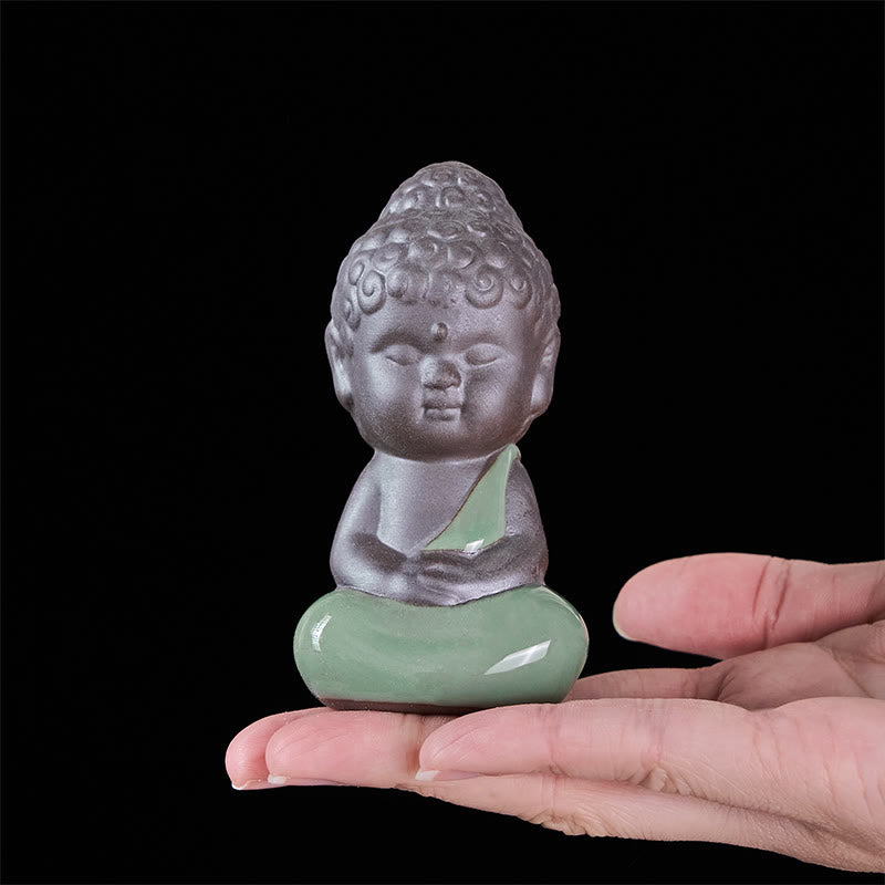 Nimara Ritual Prayer Meditation Resting Monk Ceramic Statue Serenity Home Decoration