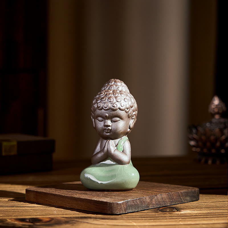 Nimara Ritual Prayer Meditation Resting Monk Ceramic Statue Serenity Home Decoration