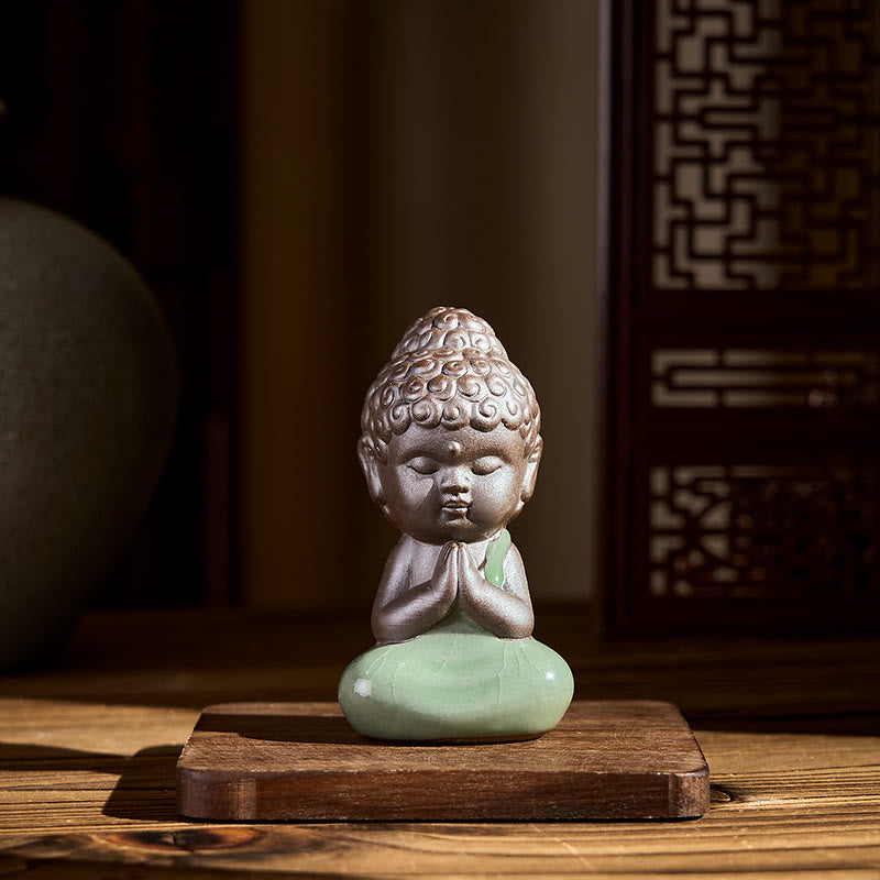 Nimara Ritual Prayer Meditation Resting Monk Ceramic Statue Serenity Home Decoration