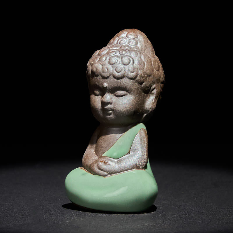 Nimara Ritual Prayer Meditation Resting Monk Ceramic Statue Serenity Home Decoration