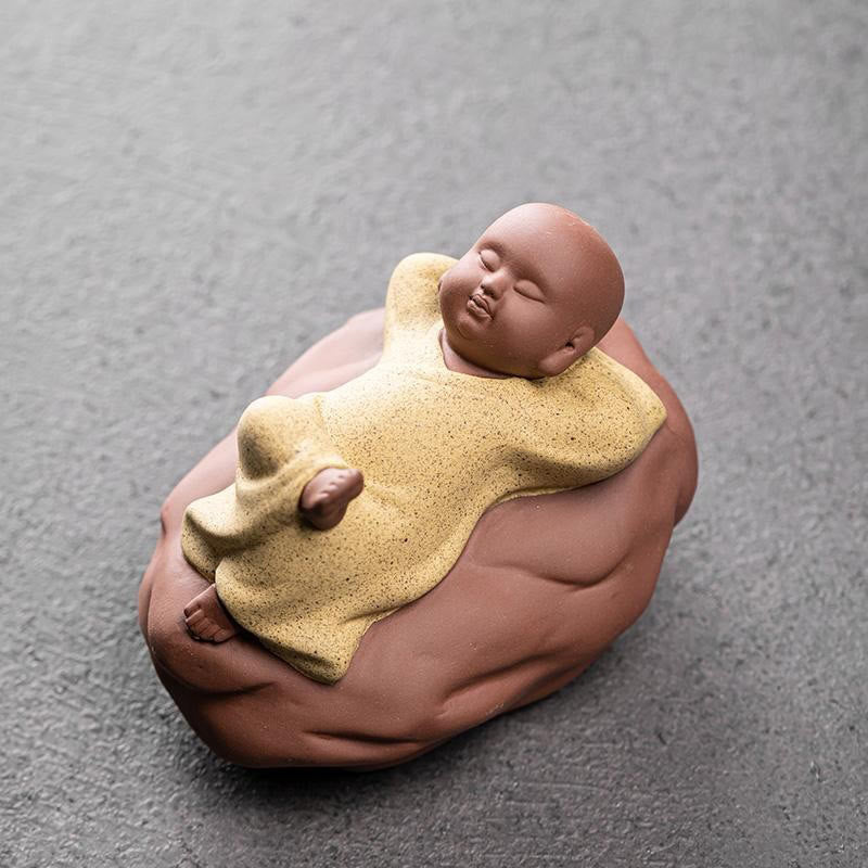 Nimara Ritual Looking Up Resting Monk Ceramic Statue Compassion Home Decoration