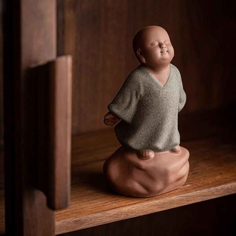 Nimara Ritual Looking Up Resting Monk Ceramic Statue Compassion Home Decoration