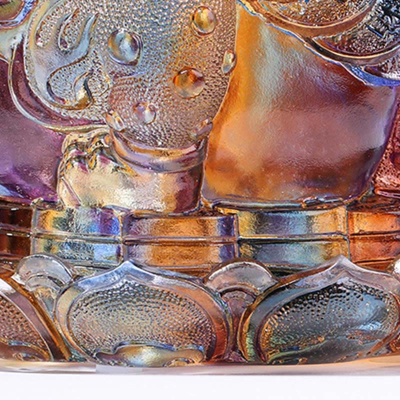 Nimara Ritual Feng Shui Frog Coins Handmade Liuli Crystal Art Piece Wealth Home Office Decoration