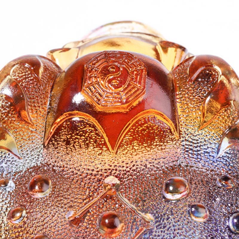 Nimara Ritual Feng Shui Frog Coins Handmade Liuli Crystal Art Piece Wealth Home Office Decoration