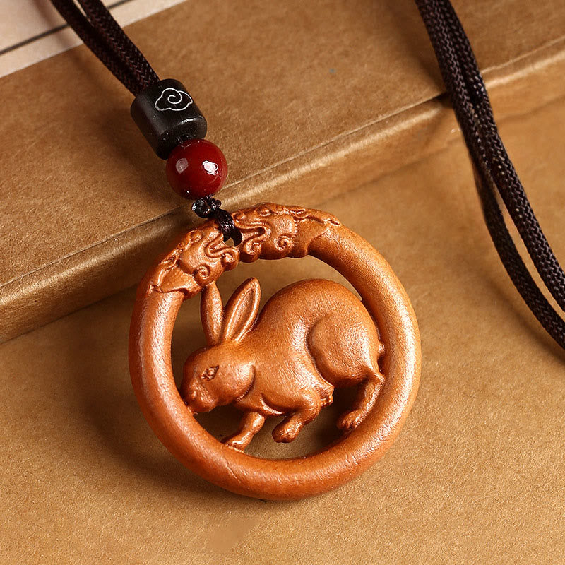 Nimara Ritual Peach Wood Chinese Zodiac Year Of The Horse Ward Off Evil Spirits Necklace Pendants