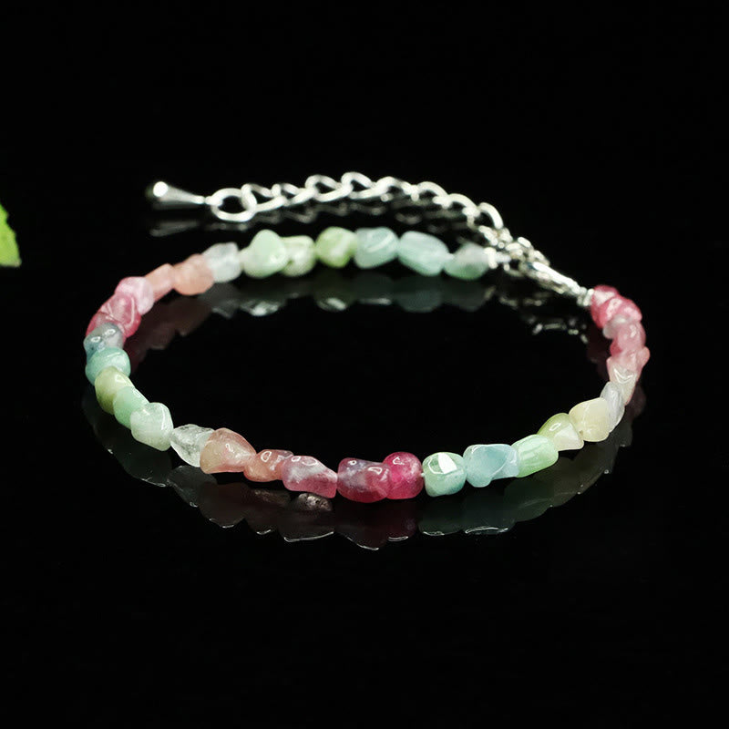 Nimara Ritual 4mm Ultra-thin Tourmaline Irregular Beads Positive Chain Bracelet