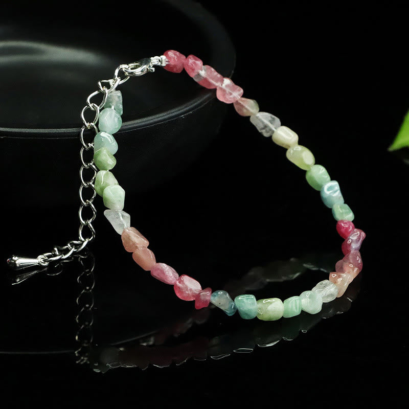 Nimara Ritual 4mm Ultra-thin Tourmaline Irregular Beads Positive Chain Bracelet