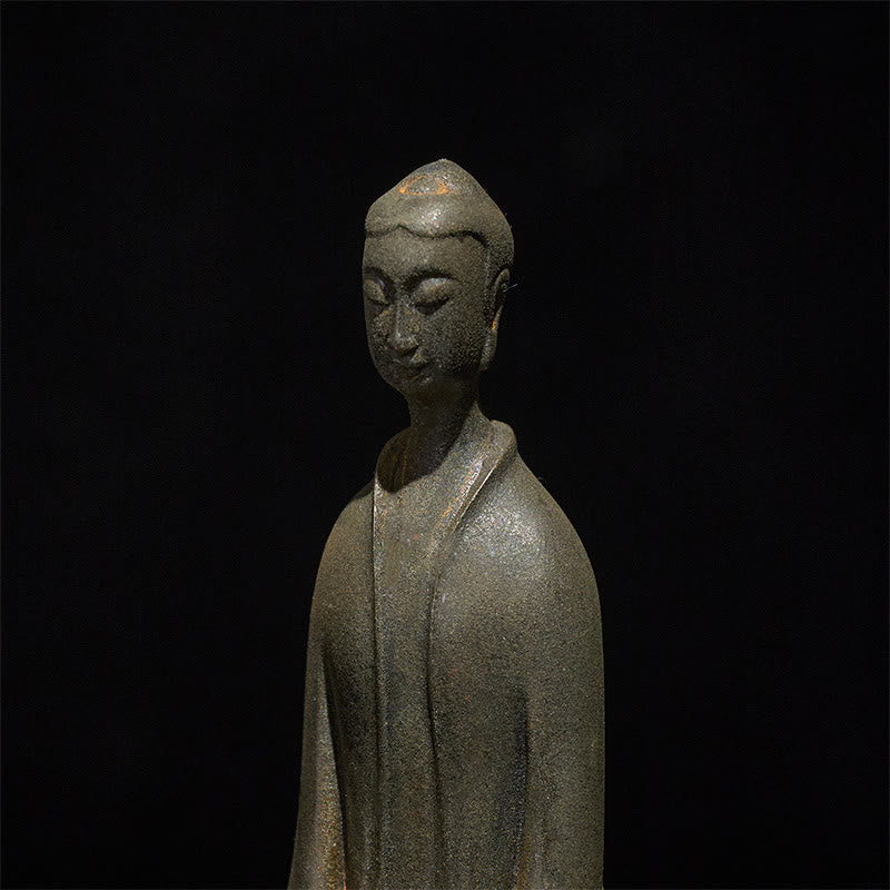 Nimara Ritual Handmade Sakyamuni Buddha Iron Powder Rust Cast Resin Statue Home Decoration