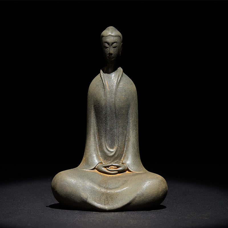 Nimara Ritual Handmade Sakyamuni Buddha Iron Powder Rust Cast Resin Statue Home Decoration