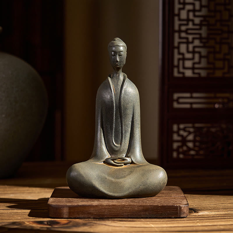 Nimara Ritual Handmade Sakyamuni Buddha Iron Powder Rust Cast Resin Statue Home Decoration