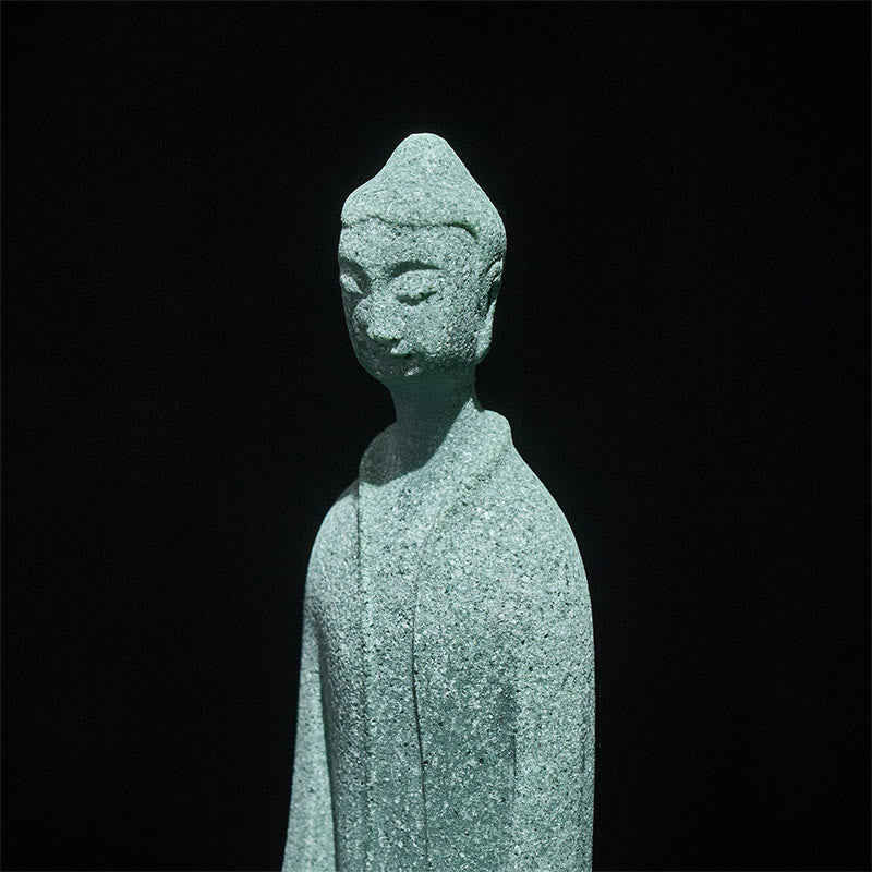 Nimara Ritual Meditation Buddha Statue Sandstone Home Figure Desk Decoration 6*4.5*9.5cm