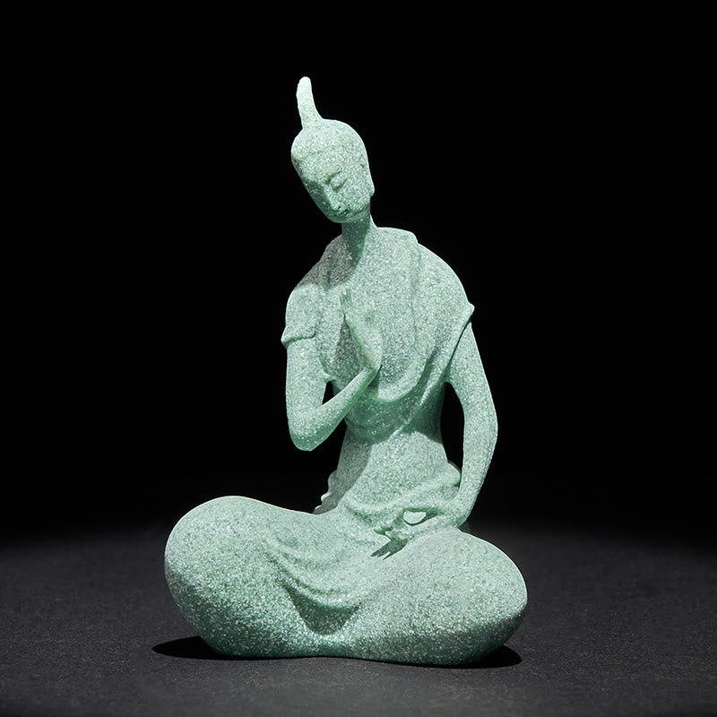 Nimara Ritual Listening Buddha Statue Sandstone Home Decoration 6.5*5.5*9.5cm