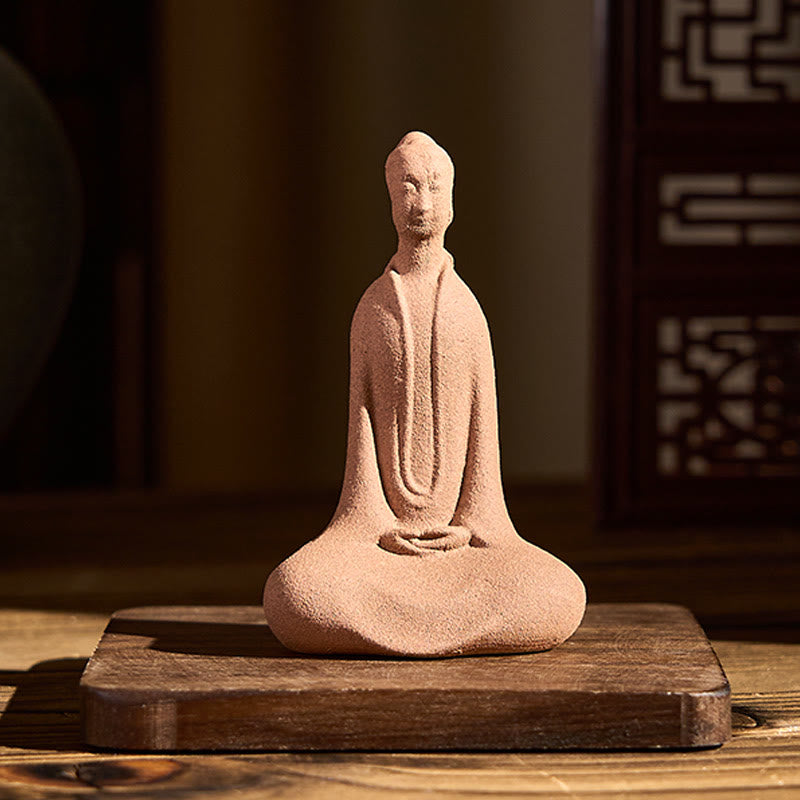 Nimara Ritual Sitting Buddha Prayering Ceramic Statue Zen Home Decoration 5*3*8.5cm