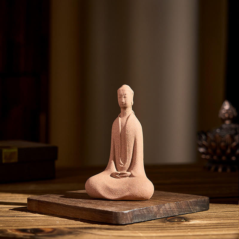 Nimara Ritual Sitting Buddha Prayering Ceramic Statue Zen Home Decoration 5*3*8.5cm