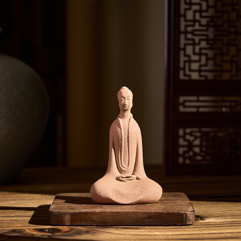 Nimara Ritual Sitting Buddha Prayering Ceramic Statue Zen Home Decoration 5*3*8.5cm
