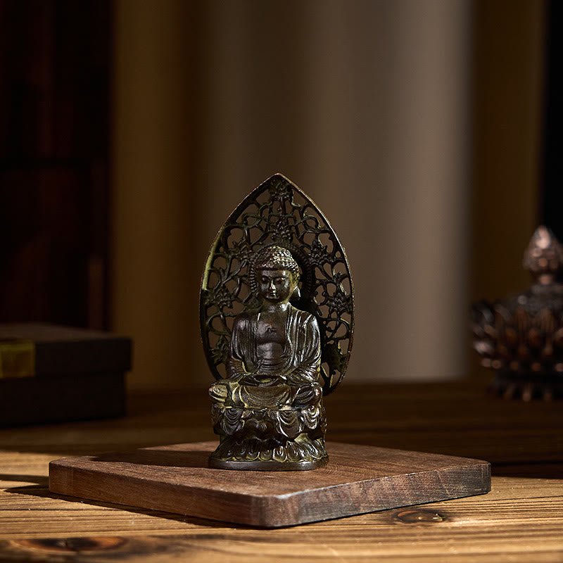 Nimara Ritual Tathagata Buddha Alloy Statue Zen Home Decoration 9*4.5 cm