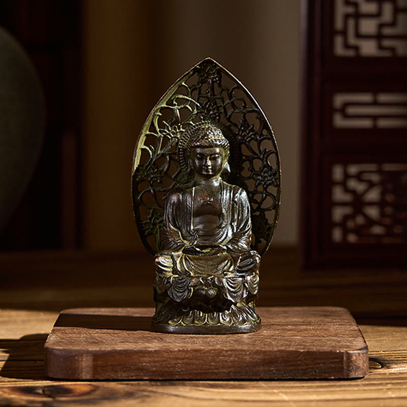 Nimara Ritual Tathagata Buddha Alloy Statue Zen Home Decoration 9*4.5 cm