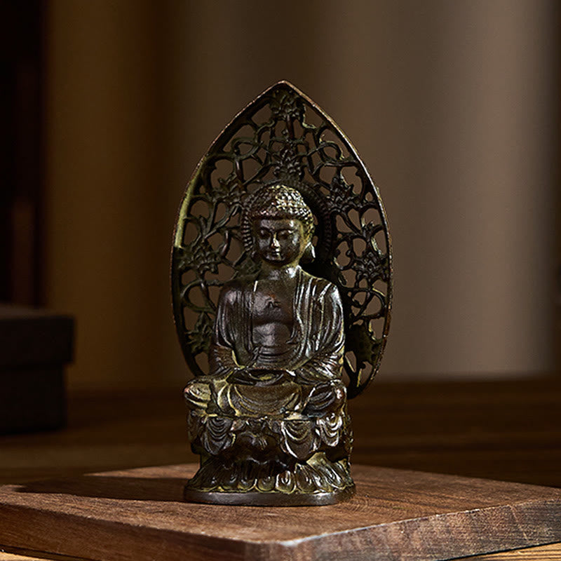 Nimara Ritual Tathagata Buddha Alloy Statue Zen Home Decoration 9*4.5 cm