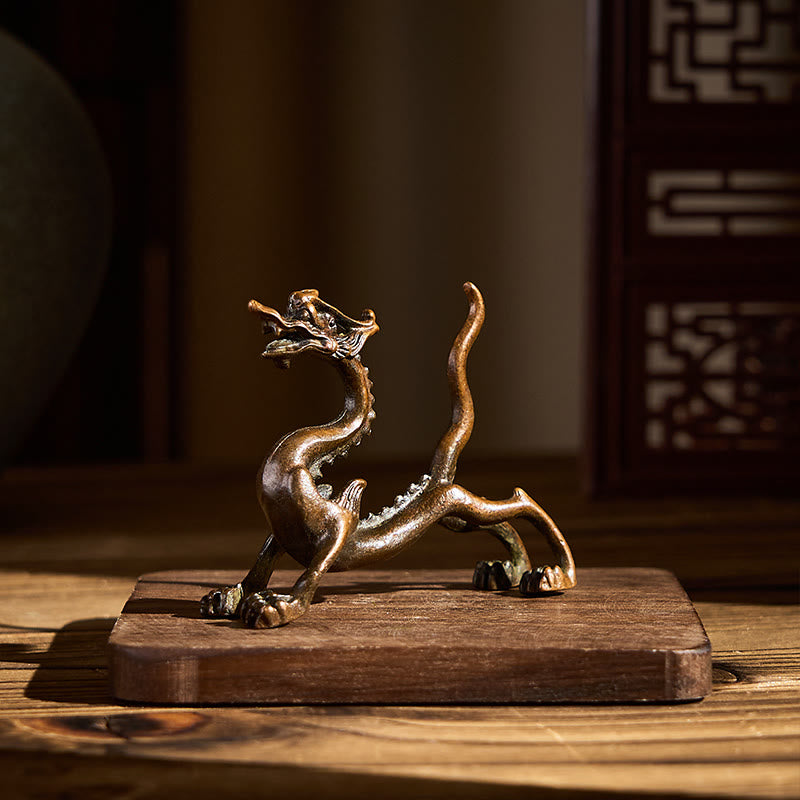 Nimara Ritual Mini Dragon Alloy Luck Protection Home Decoration 7.6*2.5*5.4 cm