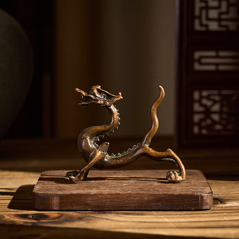 Nimara Ritual Mini Dragon Alloy Luck Protection Home Decoration 7.6*2.5*5.4 cm