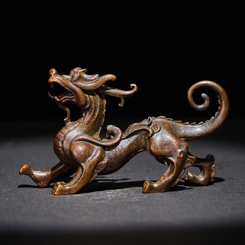 Nimara Ritual FengShui Small PiXiu Alloy Wealth Luck Decoration 9.2*2.4*5.2 cm