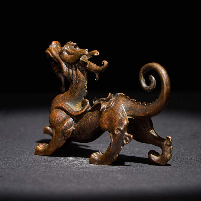 Nimara Ritual FengShui Small PiXiu Alloy Wealth Luck Decoration 9.2*2.4*5.2 cm