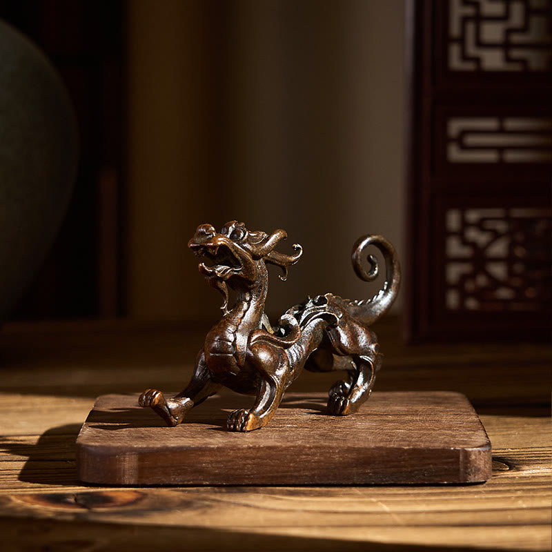 Nimara Ritual FengShui Small PiXiu Alloy Wealth Luck Decoration 9.2*2.4*5.2 cm