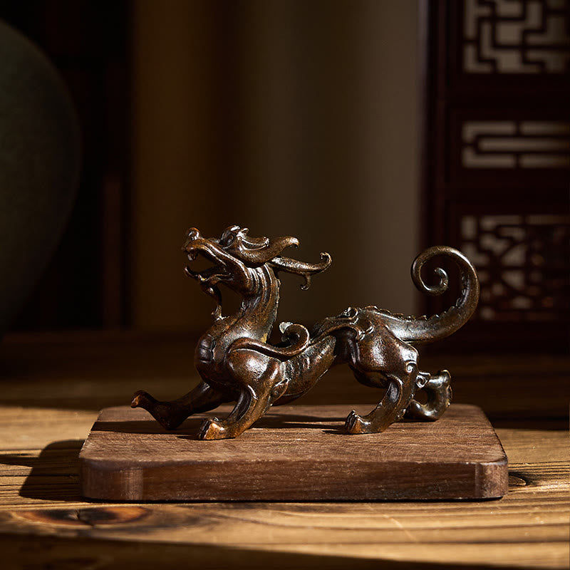 Nimara Ritual FengShui Small PiXiu Alloy Wealth Luck Decoration 9.2*2.4*5.2 cm